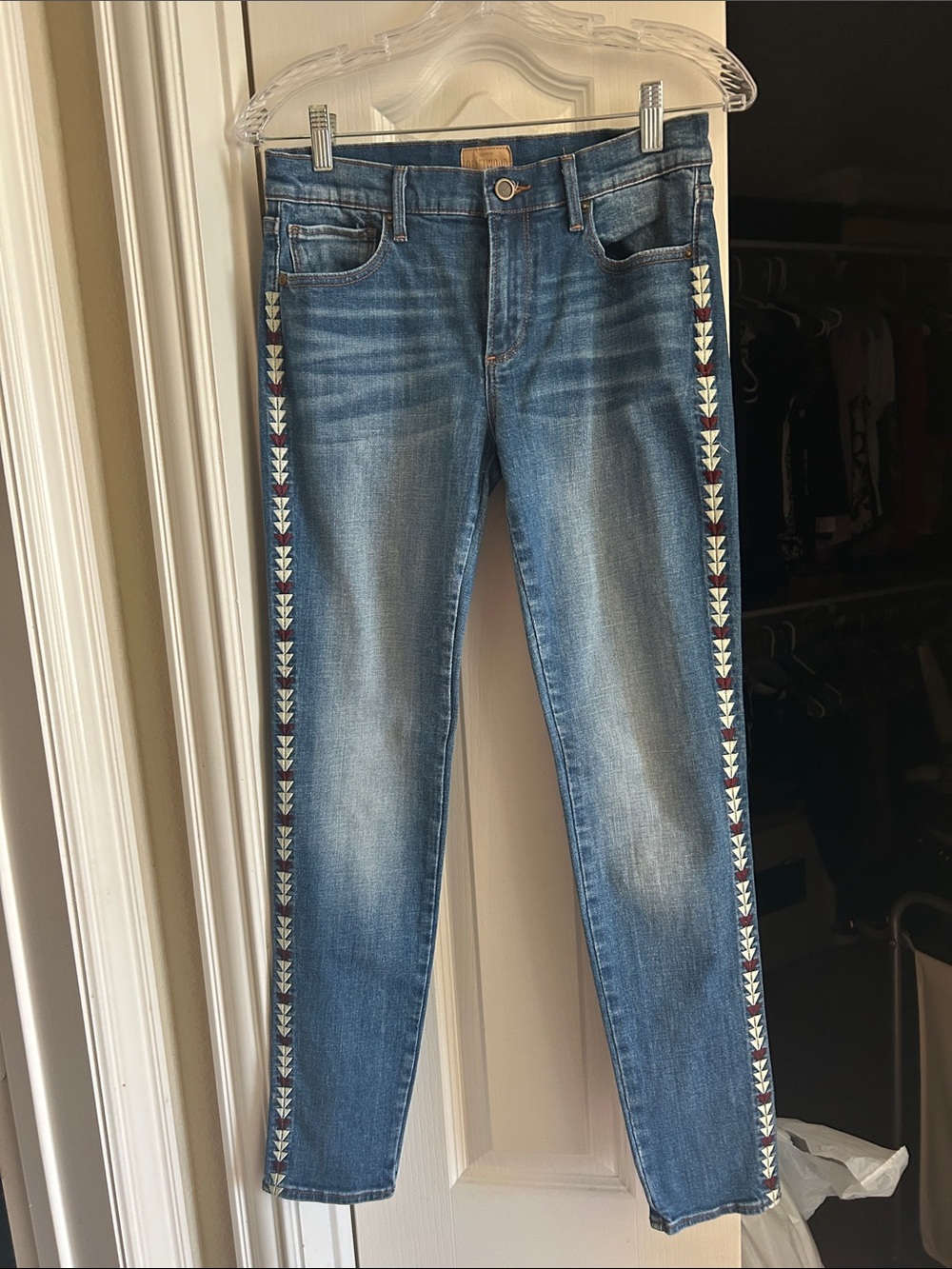 DRIFTWOOD Blue Skinny Jeans with Side Arrow Trim